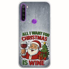 All I Want For Christmas Is - Wine Xiaomi Redmi Note 8 2021 Flexible TPU (Διάφανη Σιλικόνη)