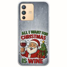 All I Want For Christmas Is - Wine Vivo V23 5G Flexible TPU (Διάφανη Σιλικόνη)