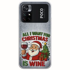 All I Want For Christmas Is - Wine Xiaomi Poco M4 Pro 4G Flexible TPU (Διάφανη Σιλικόνη)