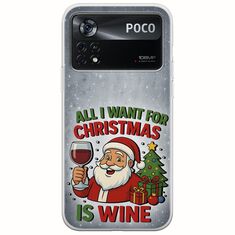 All I Want For Christmas Is - Wine Xiaomi Poco X4 Pro 5G Flexible TPU (Διάφανη Σιλικόνη)