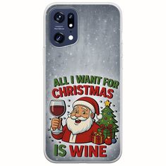 All I Want For Christmas Is - Wine Oppo Find X5 Pro 5G Flexible TPU (Διάφανη Σιλικόνη)