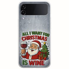 All I Want For Christmas Is - Wine Samsung Galaxy Z Flip 4 5G Flexible TPU (Διάφανη Σιλικόνη)