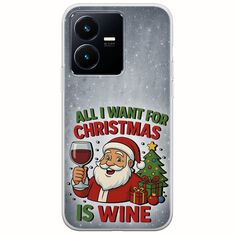 All I Want For Christmas Is - Wine Vivo Y22s Flexible TPU (Διάφανη Σιλικόνη)