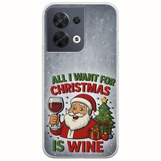 All I Want For Christmas Is - Wine Oppo Reno 8 5G Flexible TPU (Διάφανη Σιλικόνη)