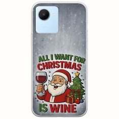 All I Want For Christmas Is - Wine Realme Narzo 50i Prime Flexible TPU (Διάφανη Σιλικόνη)