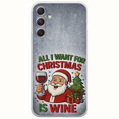 All I Want For Christmas Is - Wine Samsung Galaxy A14 5G Flexible TPU (Διάφανη Σιλικόνη)
