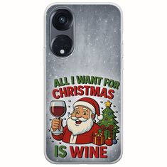 All I Want For Christmas Is - Wine Oppo Reno 8Τ 5G Flexible TPU (Διάφανη Σιλικόνη)