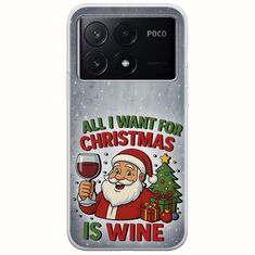 All I Want For Christmas Is - Wine Xiaomi Poco X6 Pro 5G Flexible TPU (Διάφανη Σιλικόνη)
