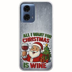 All I Want For Christmas Is - Wine Motorola Moto G24 Flexible TPU (Διάφανη Σιλικόνη)