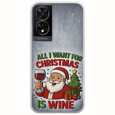 All I Want For Christmas Is - Wine TCL 505 Flexible TPU (Διάφανη Σιλικόνη)