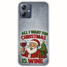 All I Want For Christmas Is - Wine Motorola Moto G54 5G Flexible TPU (Διάφανη Σιλικόνη)