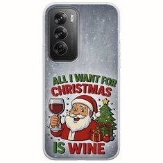 All I Want For Christmas Is - Wine Oppo Reno 12 Pro 5G Flexible TPU (Διάφανη Σιλικόνη)