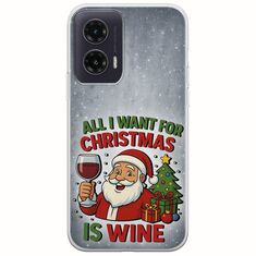 All I Want For Christmas Is - Wine Motorola Moto G35 5G Flexible TPU (Διάφανη Σιλικόνη)