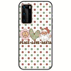 Peace Love Santa Huawei P40 Pro Black TPU (Μαύρη Σιλικόνη)