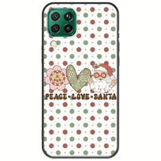 Peace Love Santa Huawei P40 Lite Black TPU (Μαύρη Σιλικόνη)