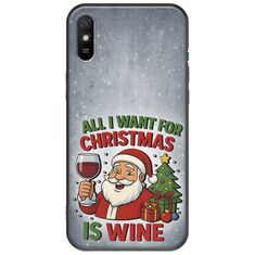 All I Want For Christmas Is - Wine Xiaomi Redmi 9A Black TPU (Μαύρη Σιλικόνη)