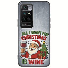 All I Want For Christmas Is - Wine Xiaomi Redmi 10 Black TPU (Μαύρη Σιλικόνη)