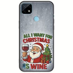 All I Want For Christmas Is - Wine Realme C21Y / Realme C25Y Black TPU (Μαύρη Σιλικόνη)