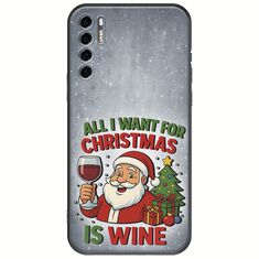 All I Want For Christmas Is - Wine TCL 20S / 20 5G / 20L / 20L+ Black TPU (Μαύρη Σιλικόνη)