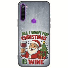 All I Want For Christmas Is - Wine Xiaomi Redmi Note 8 2021 Black TPU (Μαύρη Σιλικόνη)