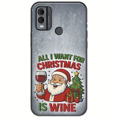 All I Want For Christmas Is - Wine Nokia C22 Black TPU (Μαύρη Σιλικόνη)