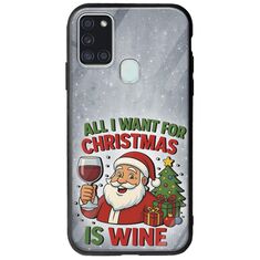 All I Want For Christmas Is - Wine Samsung Galaxy A21s Groove TPU (Tempered Glass και TPU)