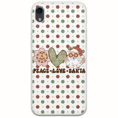 Peace Love Santa iPhone XR Flexible TPU (Διάφανη Σιλικόνη)