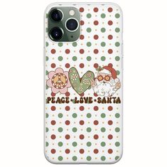 Peace Love Santa iPhone 11 Pro Flexible TPU (Διάφανη Σιλικόνη)