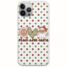 Peace Love Santa iPhone 12 Pro Max Flexible TPU (Διάφανη Σιλικόνη)