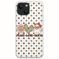 Peace Love Santa iPhone 13 mini Flexible TPU (Διάφανη Σιλικόνη)