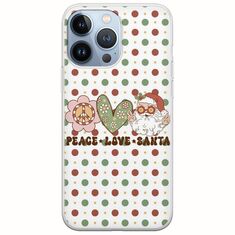 Peace Love Santa iPhone 13 Pro Flexible TPU (Διάφανη Σιλικόνη)