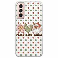 Peace Love Santa Samsung Galaxy S21 FE 5G Flexible TPU (Διάφανη Σιλικόνη)