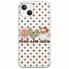 Peace Love Santa iPhone 14 Flexible TPU (Διάφανη Σιλικόνη)