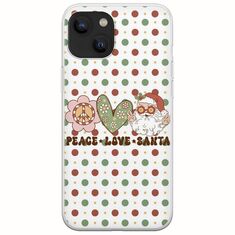 Peace Love Santa iPhone 14 Plus Flexible TPU (Διάφανη Σιλικόνη)