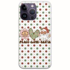 Peace Love Santa iPhone 15 Pro Flexible TPU (Διάφανη Σιλικόνη)
