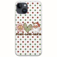 Peace Love Santa iPhone 15 Plus Flexible TPU (Διάφανη Σιλικόνη)