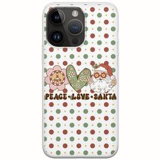 Peace Love Santa iPhone 15 Pro Max Flexible TPU (Διάφανη Σιλικόνη)