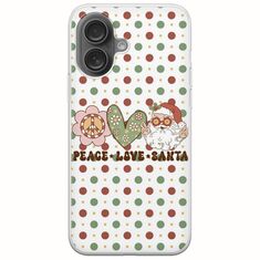 Peace Love Santa iPhone 16 Plus Flexible TPU (Διάφανη Σιλικόνη)