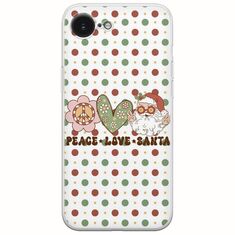 Peace Love Santa iPhone 16e Flexible TPU (Διάφανη Σιλικόνη)