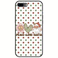 Peace Love Santa iPhone 8 Plus Black TPU (Μαύρη Σιλικόνη)