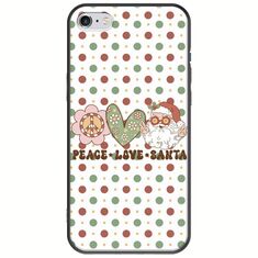 Peace Love Santa iPhone 6/6s Black TPU (Μαύρη Σιλικόνη)