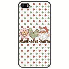 Peace Love Santa iPhone 5/5s/SE 2016 Black TPU (Μαύρη Σιλικόνη)
