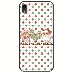 Peace Love Santa iPhone XR Black TPU (Μαύρη Σιλικόνη)