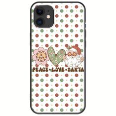 Peace Love Santa iPhone 11 Black TPU (Μαύρη Σιλικόνη)