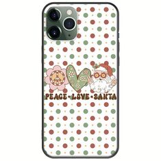 Peace Love Santa iPhone 11 Pro Black TPU (Μαύρη Σιλικόνη)