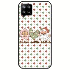 Peace Love Santa Samsung Galaxy A22 4G Black TPU (Μαύρη Σιλικόνη)