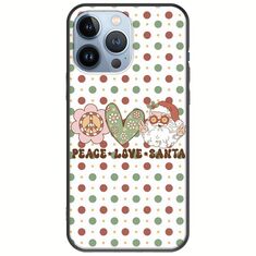 Peace Love Santa iPhone 13 Pro Black TPU (Μαύρη Σιλικόνη)