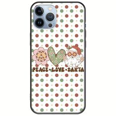 Peace Love Santa iPhone 12 Pro Black TPU (Μαύρη Σιλικόνη)