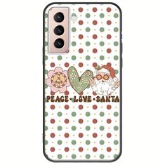 Peace Love Santa Samsung Galaxy S21 FE 5G Black TPU (Μαύρη Σιλικόνη)