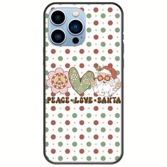 Peace Love Santa iPhone 14 Pro Max Black TPU (Μαύρη Σιλικόνη)